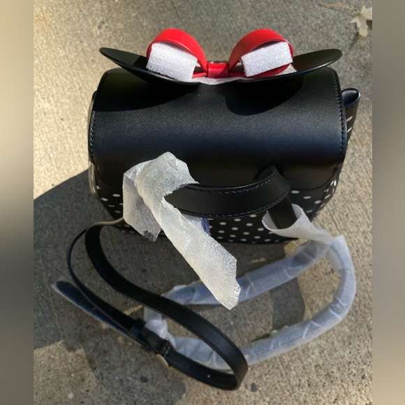 Disney x Kate Spade Minnie Mouse Ears Red Bow Black & White Polka Dot Back Pack - Picture 8 of 17